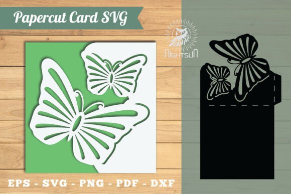 3D SVG Butterfly Papercut Card Template for Invites