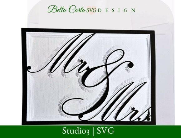 3D SVG Mr and Mrs Card for Wedding Invites
