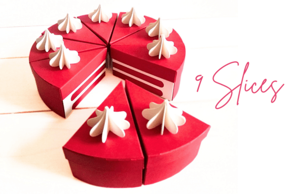 9 Slices Cake Box 3D SVG for Life Events And Celebrations