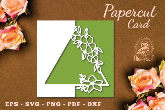 Flowers Papercut Card Template SVG 11: 3D SVG for Cards