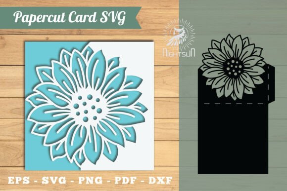 Flowers Papercut Card Template SVG 3 Review