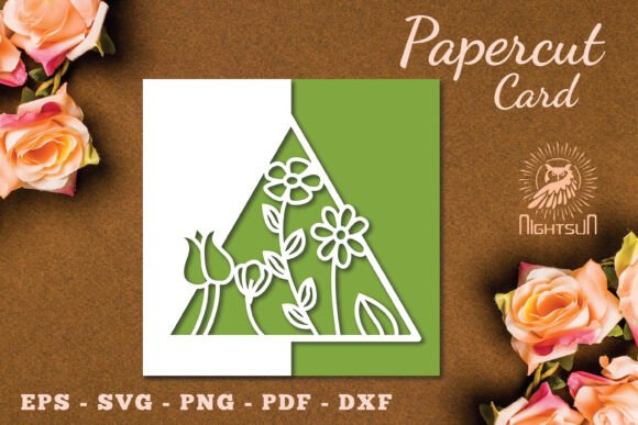 Flowers Papercut Card Template SVG 5: 3D SVG for Cards And Invites