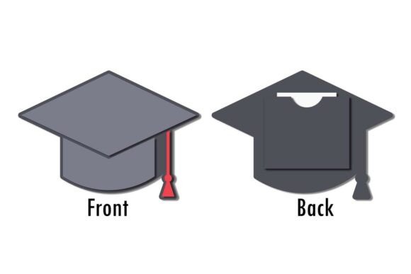 Grad Cap Flat Card: 3D SVG for Greeting Cards