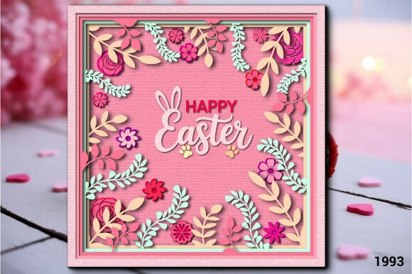Happy Easter Floral Frame 3D SVG Review