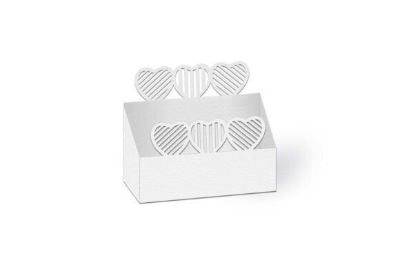 Hearts Cut Out Wedding Favour Tray Box 3D SVG