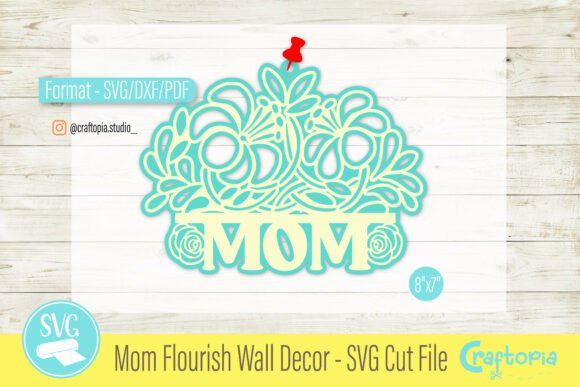 Mom Flourish 3D SVG: A Mother's Day Design Asset