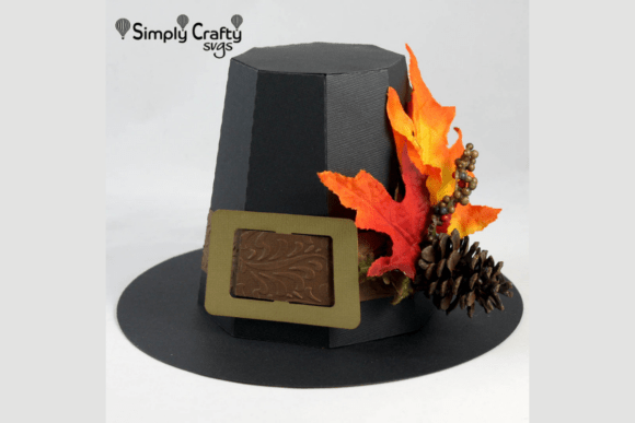 Pilgrim Hat Box SVG: 3D Thanksgiving Branding