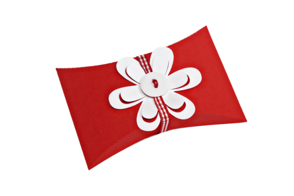 Pillow Box W Pop out Flower: 3D SVG for Gift Boxes