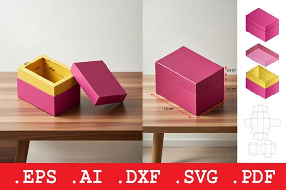 Rectangular Two Piece Rigid Box Dieline Review