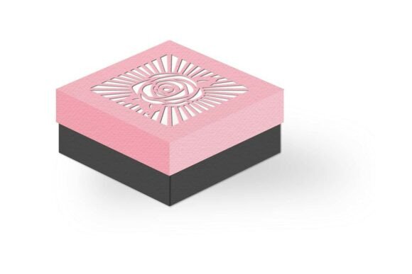 Retro Rose Rays 3D SVG for Gift Boxes
