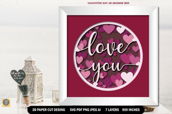 Valentine Day 3D Paper Cut Shadow Box: A 3D SVG Review