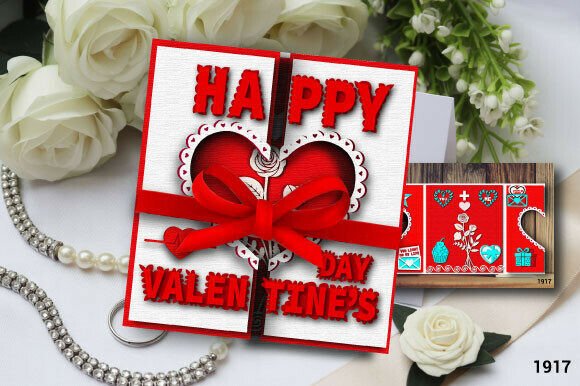 Valentine Greeting Card Svg Layer 1917: 3D SVG Design